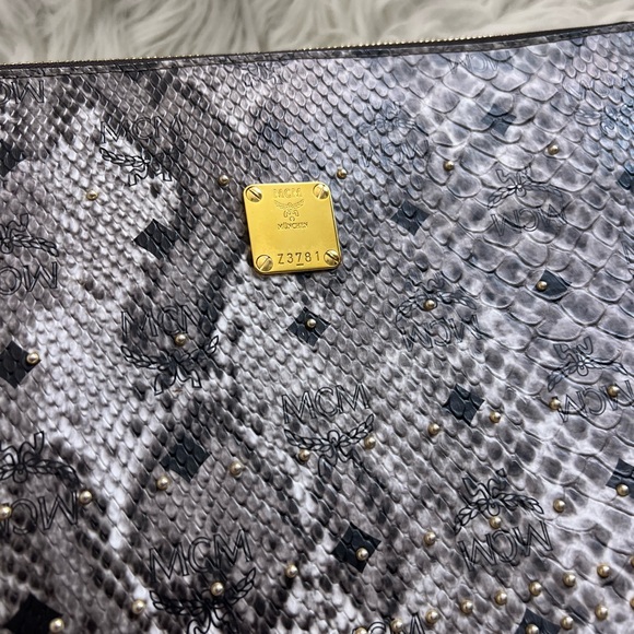 EUC MCM Studded Snake Clutch 2 way - Picture 4 of 14